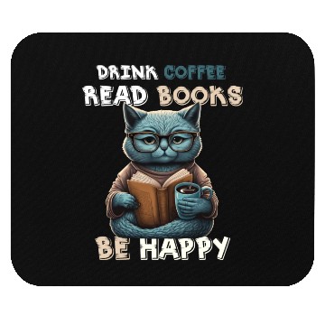 Discover Coffee Lover Drink Coffee Read Books Be Happy Mouse Pads