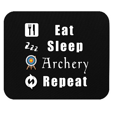 Discover Eat Sleep Archery Repeat red Mouse Pads