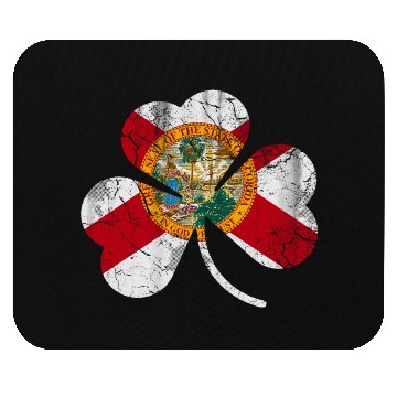 Discover Florida Flag shamrock Irish st Patrick s Day Mouse Pads