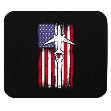 Discover Aircraft Mechanic Aviation Usa Flag Mouse Pads