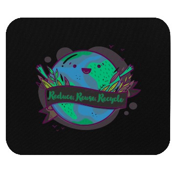 Discover Reduce, Reuse, Rescue Quote with earth Graphic Mouse Pads