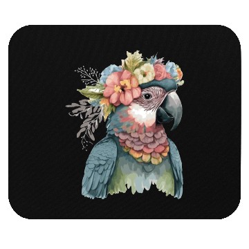 Discover Cute Parrot Macaw Bird Flower Crown Pet Birds Mouse Pads