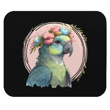 Discover Cute Hahn's Macaw Bird Flower Crown Pet Birds Mouse Pads