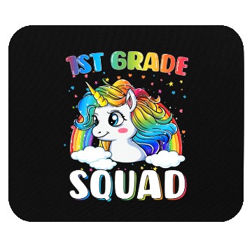 Discover 1st Grade Squad Unicorn Rainbow Back To School Mouse Pads