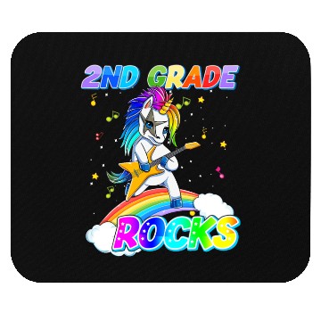 Discover 2nd Grade Rocks Unicorn Rainbow Back Mouse Pads