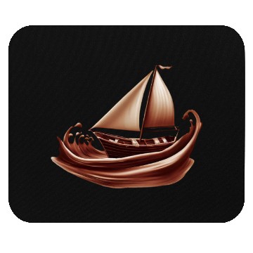 Discover Sailing Sailing Ship on Chocolate Sea Mouse Pads