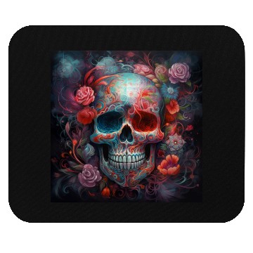 Discover Pastel Flowery Skull Mouse Pads