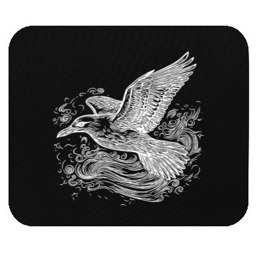 Discover Elegant Flying Seagull Over The Water Mouse Pads