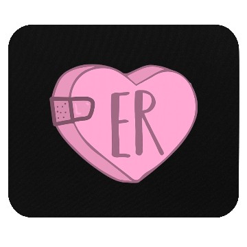 Discover Cute ER Nurse Candy Heart for Valentines Day Scrub Mouse Pads