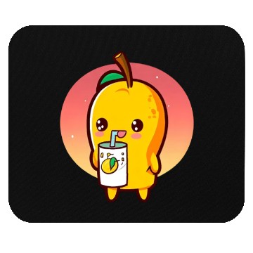Discover Refreshing mango enjoying mango juice Mouse Pads