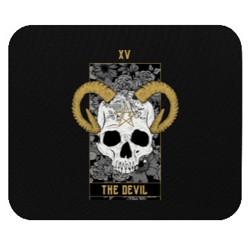 Discover The Devil Tarot Card Skull Mouse Pads