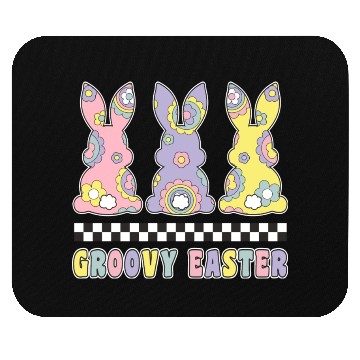 Discover Groovy Easter Bunnies Retro Hippie Lover Easter Mouse Pads
