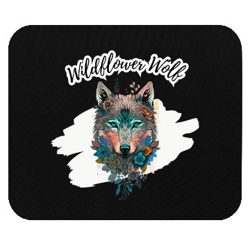 Discover Wildflower Wolf Mouse Pads