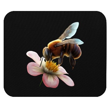 Discover bee on flower Mouse Pads