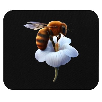 Discover bee on flower Mouse Pads