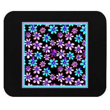 Discover Neon Flower Patterns Art. Buy Now Mouse Pads