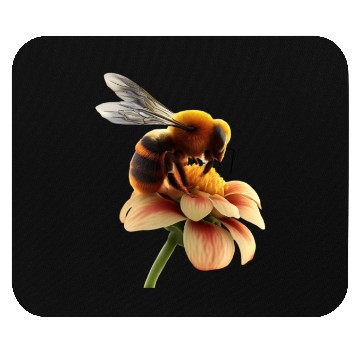 Discover bee on flower Mouse Pads