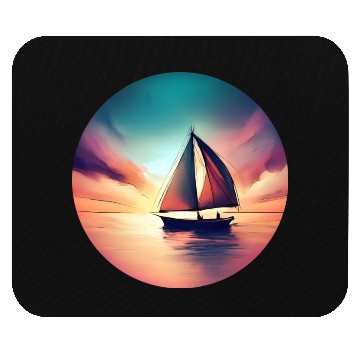 Discover Sailing Sailboat Dinghy Sunset Design Mouse Pads