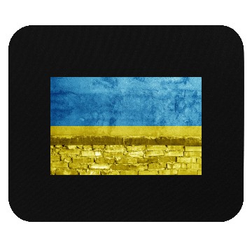 Discover Brick wall with Ukraine flag Mouse Pads