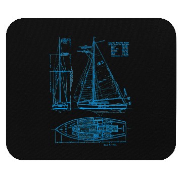 Discover Sailboat Blueprint Old Ocean Sailing for Sailors Mouse Pads