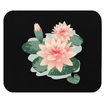 Discover Water lily flower with bud in water lily pond Mouse Pads