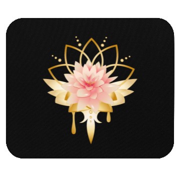 Discover Lotus with gold petals icon Mouse Pads