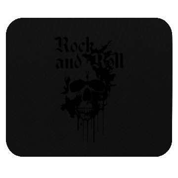 Discover rock and roll skull with black and white ink Mouse Pads