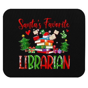 Discover Santas Favorite Librarian Cute Book Lover Christma Mouse Pads