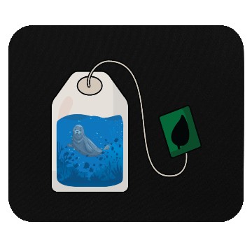 Discover Funny seal swimming in a tea bag Mouse Pads