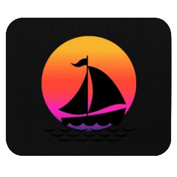 Discover Funny Cool sailing boat Sunset Graphic Humor Tees Mouse Pads