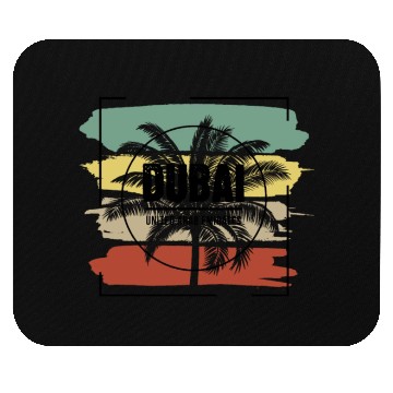 Discover Dubai United Arab Emirates Palm Tree Retro Mouse Pads