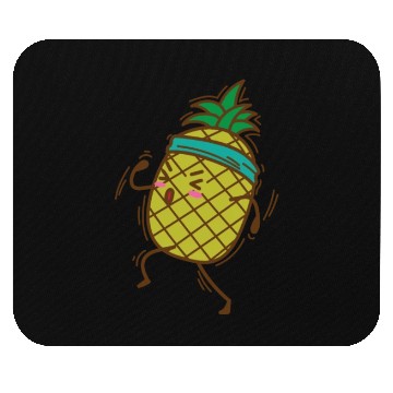 Discover Pineapple goes jogging or running sweet Fruit Mouse Pads