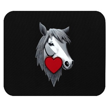 Discover Horse with a heart Mouse Pads