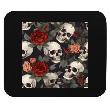 Discover Skulls & Red Roses Pattern Dark Elegant Gothic Mouse Pads