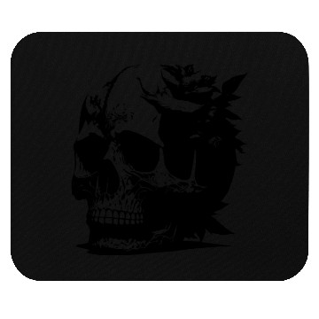 Discover gothic skull with leaves Mouse Pads