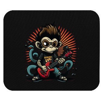 Discover Monkey Chimpanzee Playing Acousitc Rock Guitar Mouse Pads