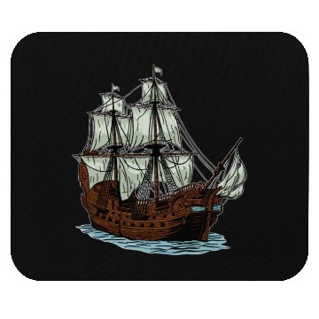 Discover Columbus Day 1492 Ship Mouse Pads
