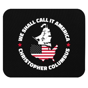 Discover Columbus Day 1492 Us Flag Mouse Pads