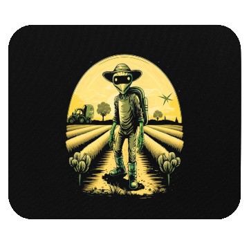 Discover Alien Farmer UFO Extraterrestrial Farming Mouse Pads
