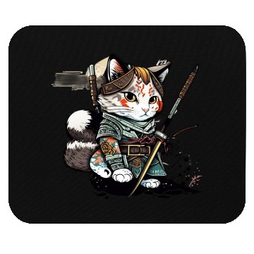 Discover The Fearless Samurai Cat: A Sword's Master Mouse Pads