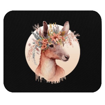 Discover Cute Australian Kangaroo Flower Crown Animal Lover Mouse Pads