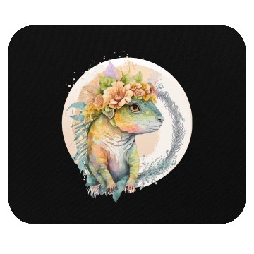 Discover Cute Lizard Chameleon Flower Crown Pet Reptile Lov Mouse Pads