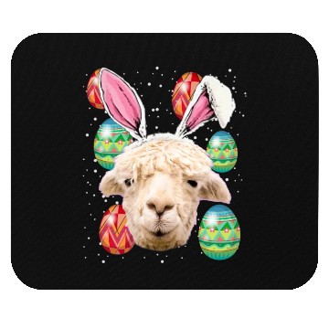 Discover Easter Bunny Alpaca Funny Farmer Easter Alpaca Mouse Pads