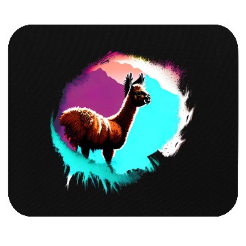 Discover Cute Vintage Ink Splash Llama Retro Llama Mouse Pads