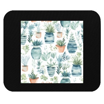 Discover Watercolor Coastal Plants Mouse Pads