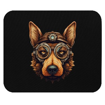 Discover Steampunk German Shepherd Dog in Clockwork Mouse Pads