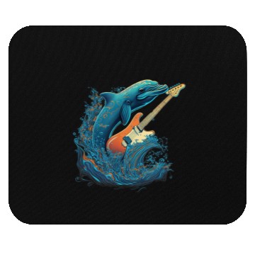 Discover Dolphin Playing Electric Guitar Rock Mouse Pads