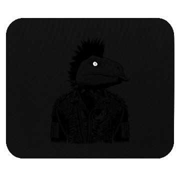 Discover Crested Punk Velociraptor Mouse Pads