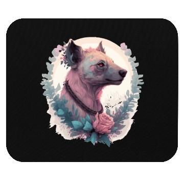 Discover Watercolor Hyena Flower Crown Africa Safari Animal Mouse Pads