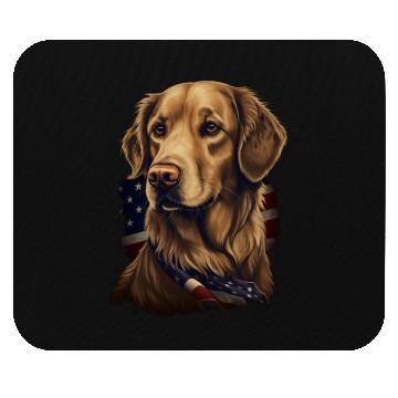 Discover Golden Retriever American Flag Dog Lover Mouse Pads